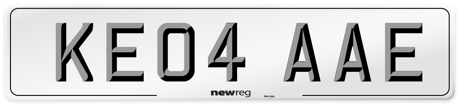 KE04 AAE Number Plate from New Reg